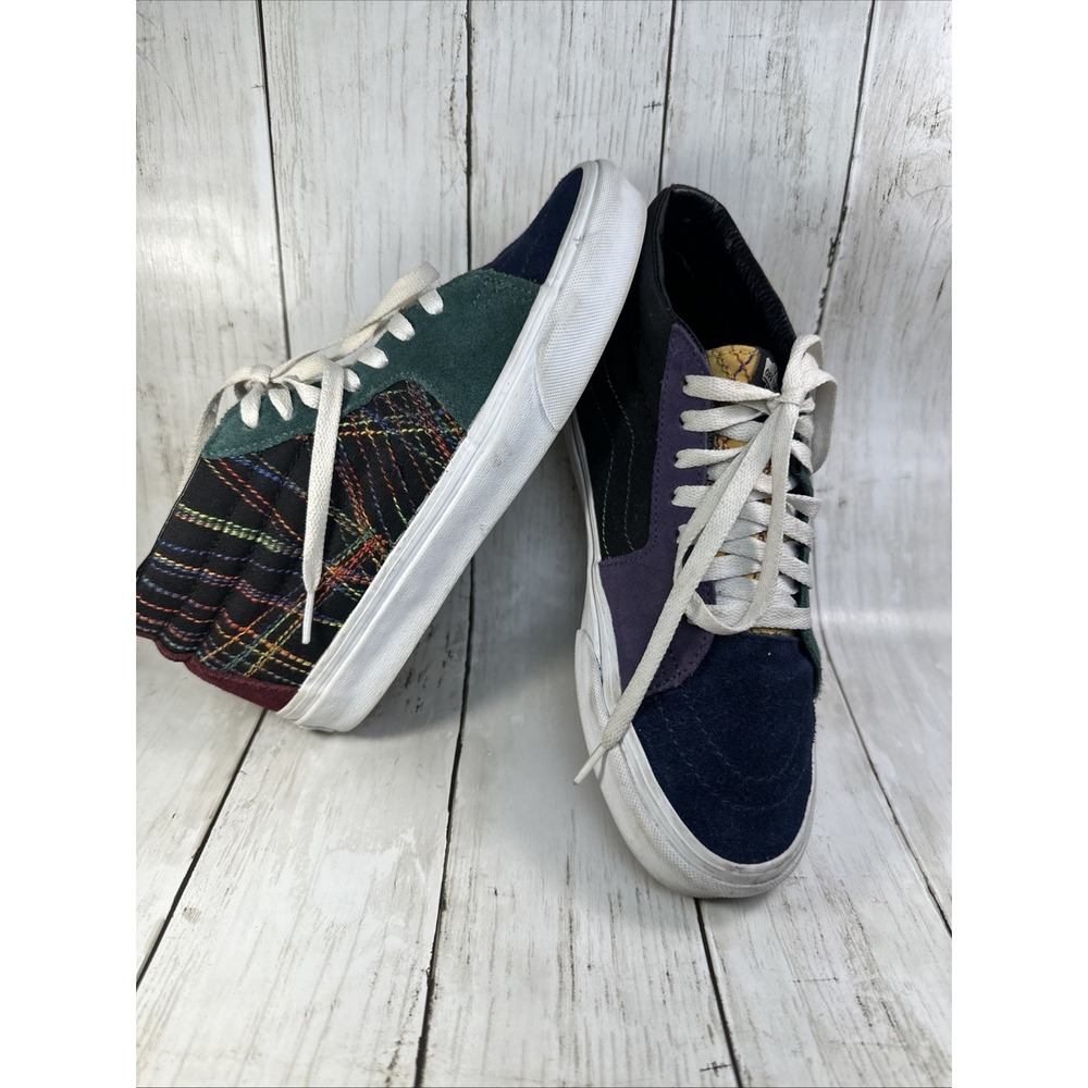Vans Sk8-Mid Frenzy Dark Rainbow High Tops Skateboard Shoe Size 9‎ M / 10.5 W